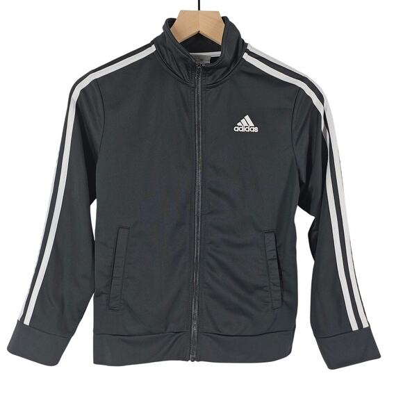 Adidas Boys Black & White Jacket - Size S - Classic Streetwear 2017 - Picture 1 of 7
